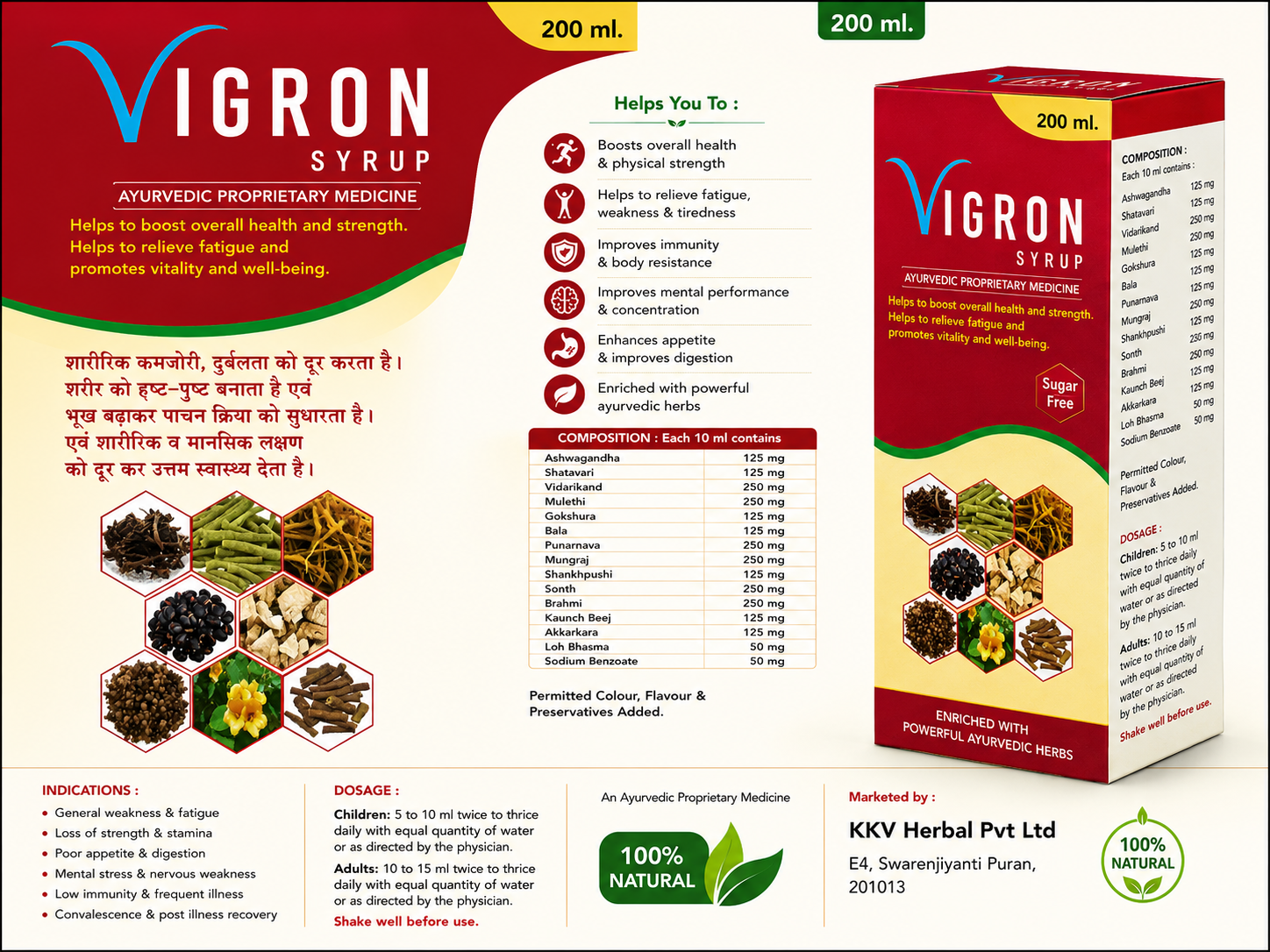 Vigron Male & Female Wellness Tonic – Ayurvedic Herbal Wellness Syrup | Swara Life Science
